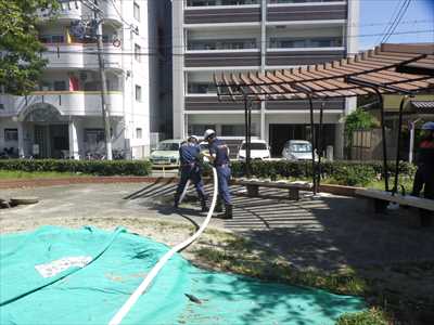 写真:ポンプ訓練