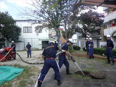写真:放水訓練