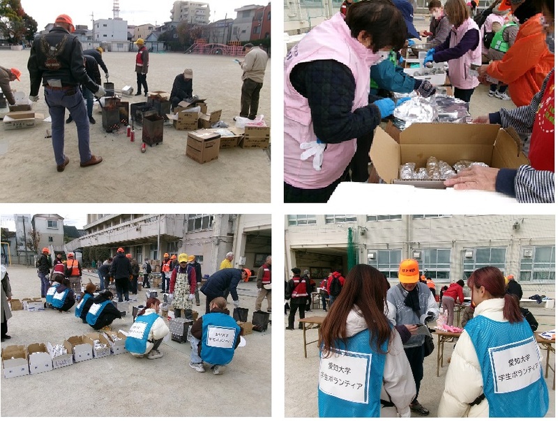 写真：火起こしなど運営の様子