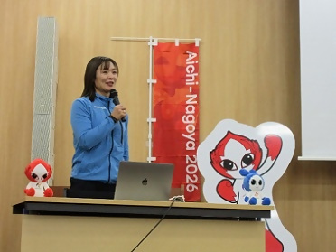 画像:谷選手の講演の様子