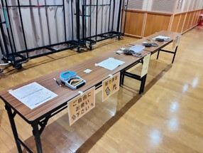 画像：握力測定コーナーの様子