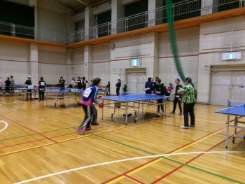 試合中の写真（女子ダブルス）