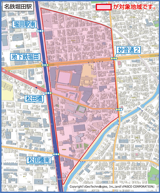 対象地域の地図