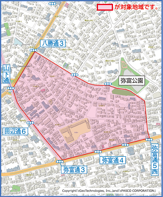 対象地域の地図