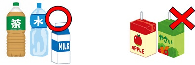 イラスト：お茶とジュース