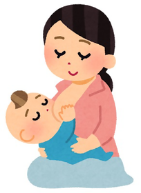 イラスト：お母さんが赤ちゃんをだっこしている姿