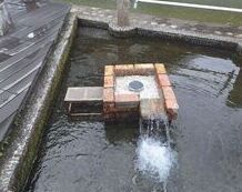 写真:堀川沿線にある、自噴井戸「清水わくわく水」