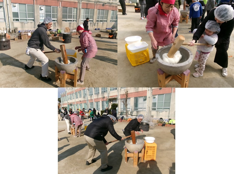 写真:餅つき様子