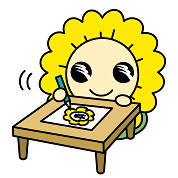 南区マスコットキャラクター　ミオーがアンケートに答えているカット