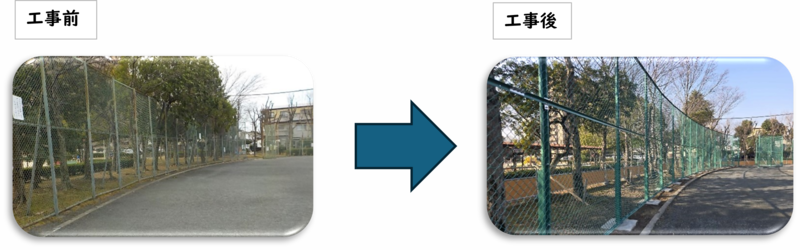工事後と工事前の比較写真