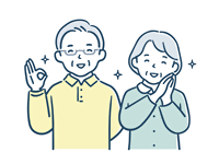 元気な高齢者夫婦のイラスト