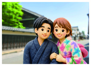 絞り浴衣着用イメージイラスト