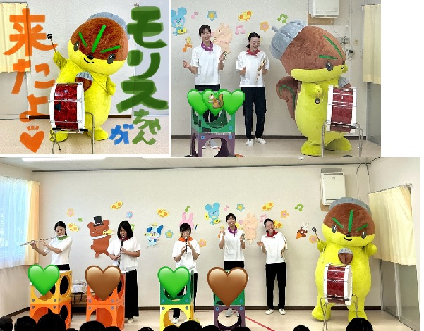 大森保育園誕生会に参加するモリスちゃんの写真