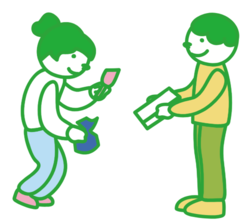 買い物をしている人のイラスト