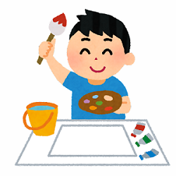 絵を描く男の子のイラスト