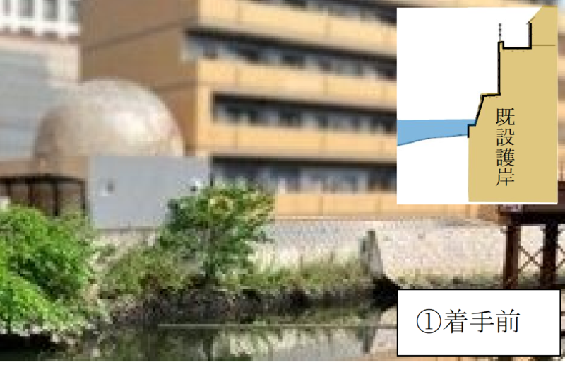 護岸改修工事の着手前写真