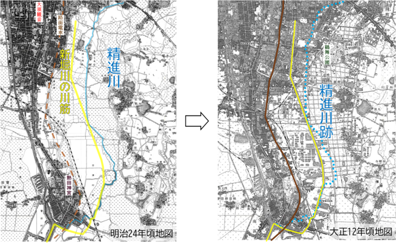 明治24年地図と大正12年地図