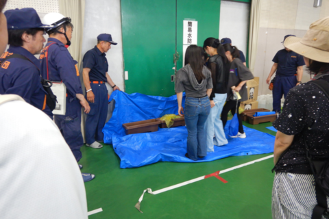 写真：簡易水防工法訓練