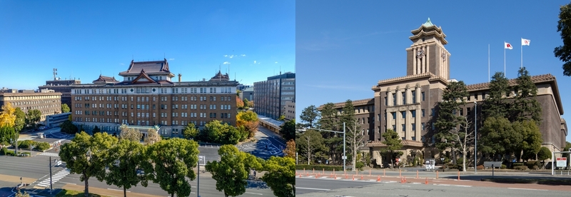 愛知県庁本庁舎と名古屋市役所本庁舎の写真