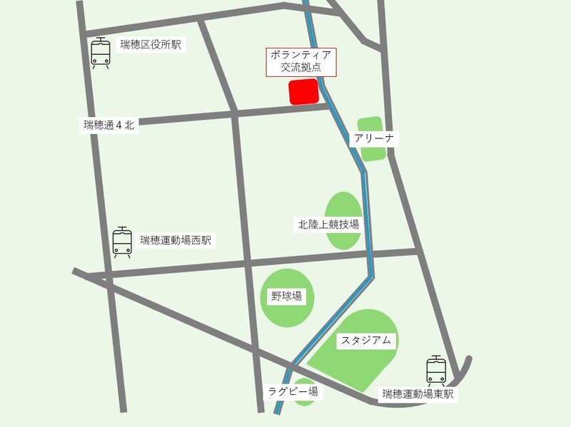 ボランティア交流拠点のアクセス図