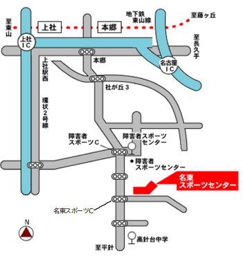 会場所在地の簡易マップ