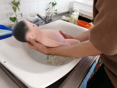 沐浴している画像