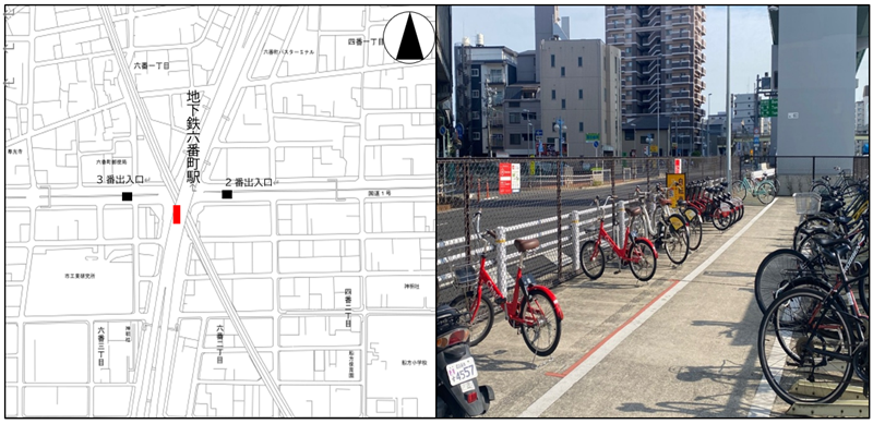 六番町駅自転車駐車場内