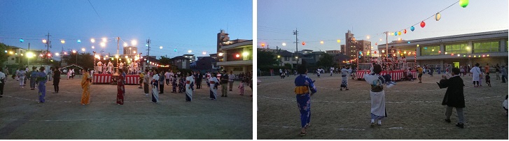 盆踊り会場の様子の画像