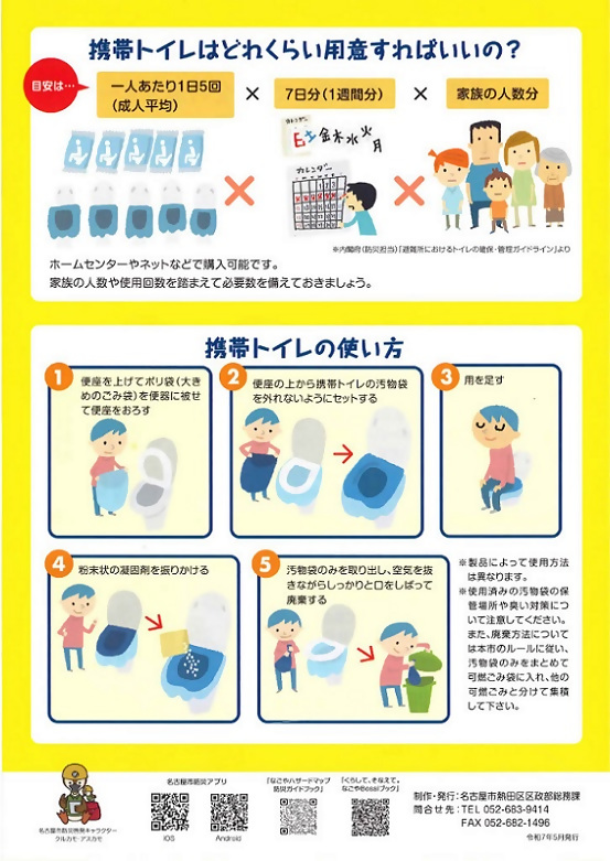 携帯トイレ啓発チラシの裏面
