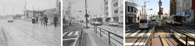 竹越バス停付近の今と昔の写真