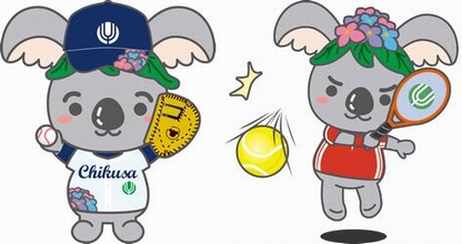 （左）野球をするこあらっち　（右）テニスをするこあらっち