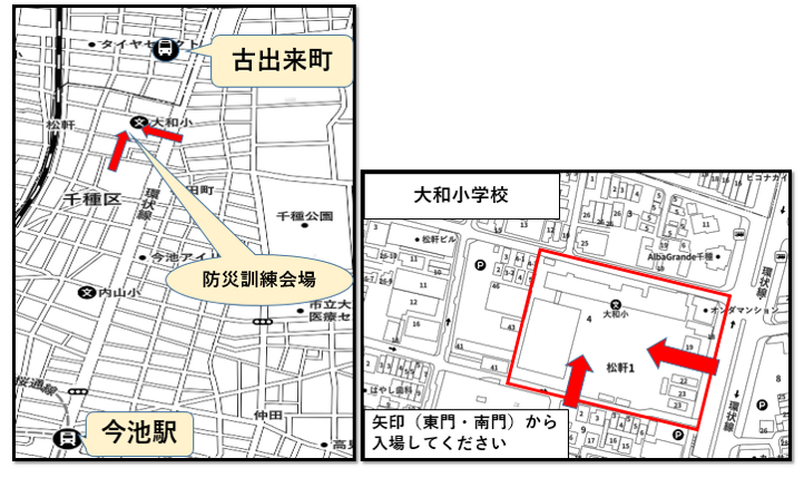 画像：訓練会場を示した地図