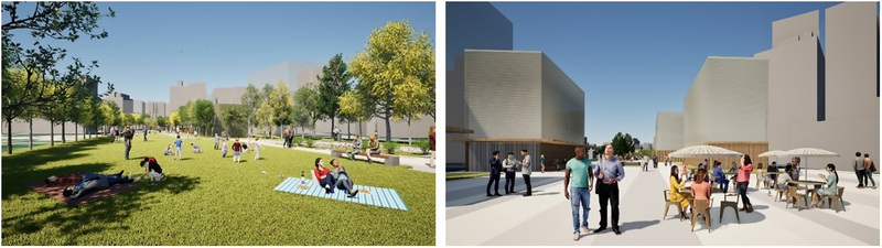 リニア駅上部空間広場のイメージを示しています。