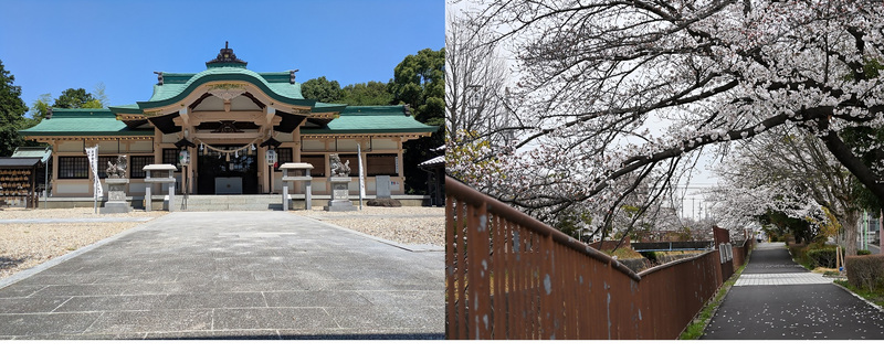 熊野社、扇川の写真です