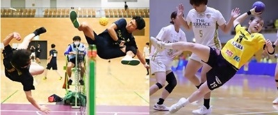 セパタクローとハンドボールの写真