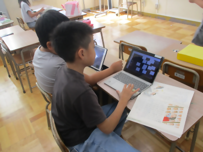 代読代筆アプリを活用した授業の様子