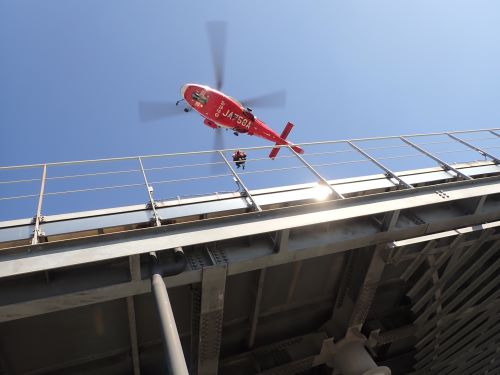 ヘリコプター訓練写真