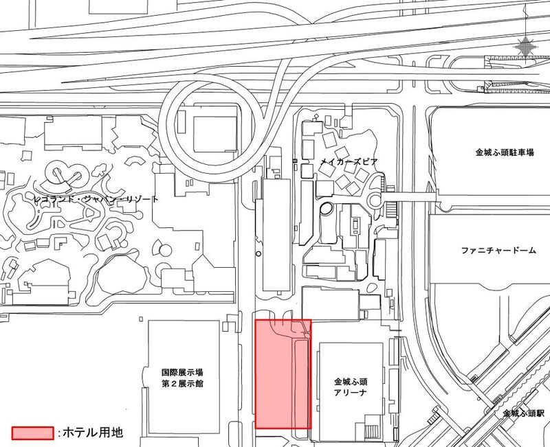 ホテル用地の位置図