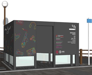 金山駅南口喫煙所の入口イメージ図です。