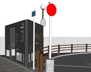 金山駅南口喫煙所の喫煙所外観イメージ図です。