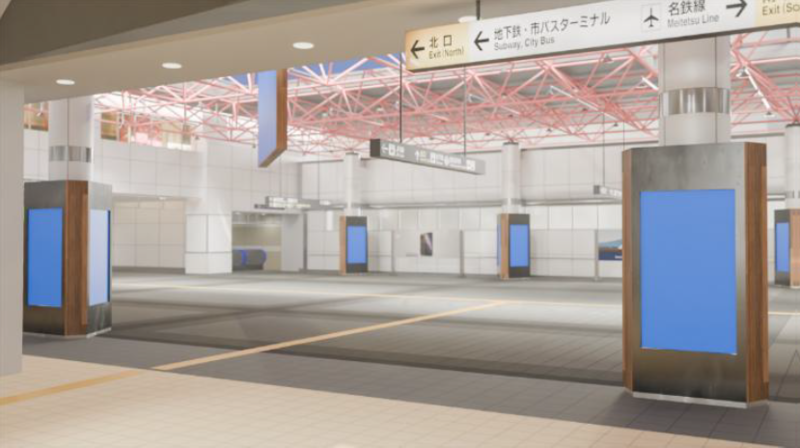 連絡通路橋広告設置後イメージパースその2