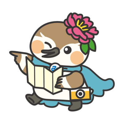 MAPを持っている港区広報キャラクターみなぴぃのイラスト