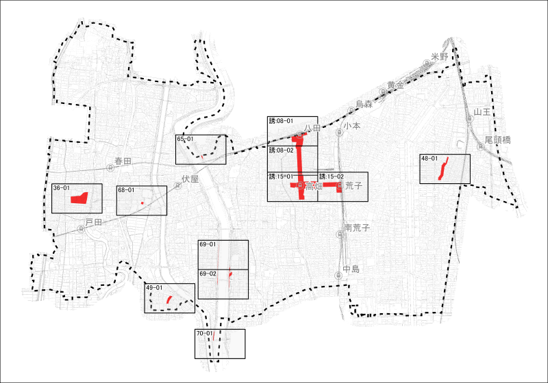 中川区の変更箇所図