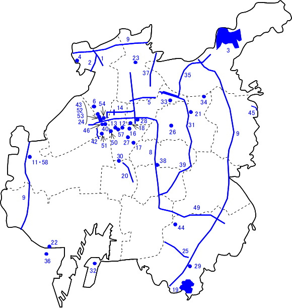 手続を終了した事業の実施場所の位置を地図上に示しています