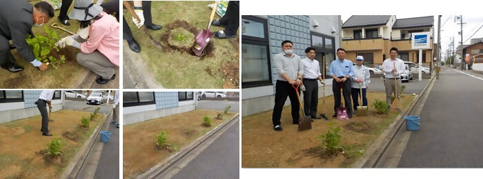 植樹の様子（株式会社荏原製作所中部支社）
