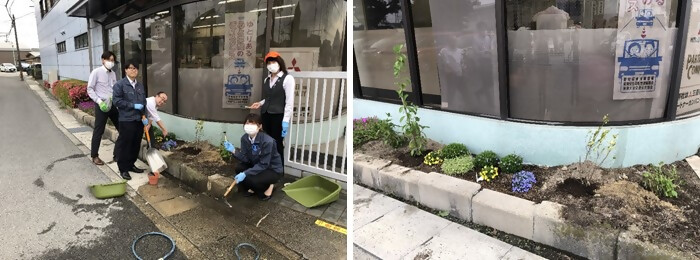 植樹の様子（東山株式会社）