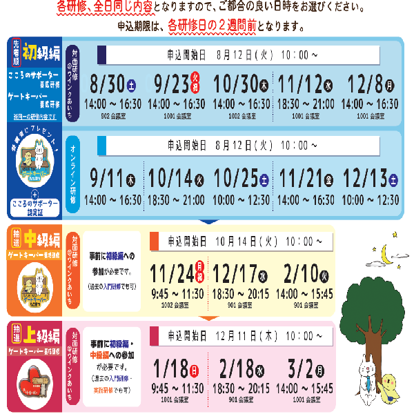 令和7年度　ゲートキーパー養成講座　日程