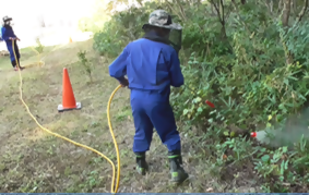 薬剤散布訓練の写真