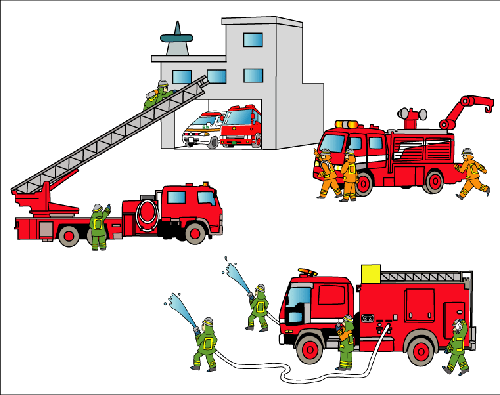 消防訓練のイラスト