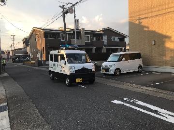 青パトカーによる広報の様子